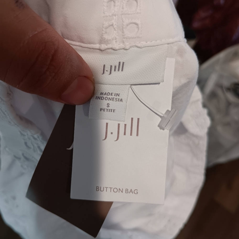 J. Jill White Eyelet A-Line Skirt Nw - Picture 5 of 6